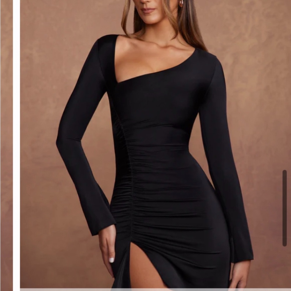 Oh Polly Black Asymmetrical Dress